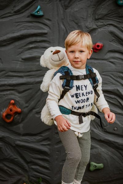 LennyLamb Puppentragehilfe mit Schnallen Peacock's Tail - dunkelblau
